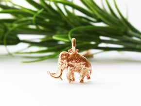 Woolly Mammoth Pendant - Science Jewelry in Natural Bronze