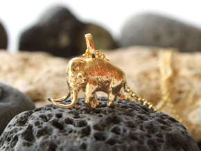 Woolly Mammoth Pendant - Science Jewelry in 14k Gold Plated Brass