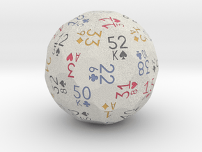 d52 playing cards sphere dice (White, 4 colors) in Matte High Definition Full Color