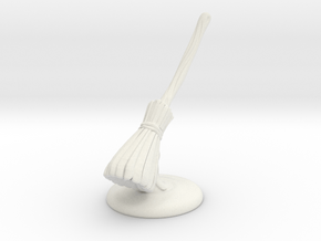 flying broom mini for ttrpg in White Natural Versatile Plastic