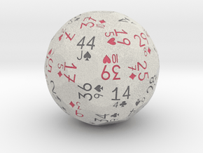 d52 playing cards sphere dice (White, 2 colors) in Matte High Definition Full Color