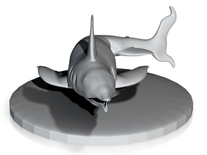  Final Fantasy 1 inspired Shark, 50mm base in Tan Fine Detail Plastic