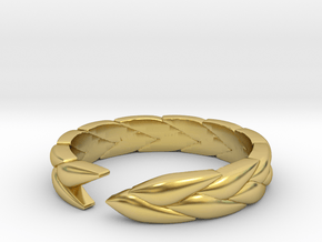 Ear of wheat [ring] in Polished Brass