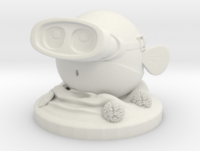 Kirby inspired, Blipper, 20mm base in White Natural Versatile Plastic