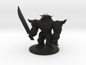 Final Fantasy inspired, Iron Giant, 75mm base in Black Smooth Versatile Plastic