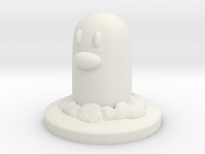 Pokemon inspired, Diglett, 20mm base in White Natural Versatile Plastic