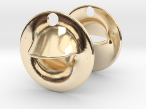 Obsure Circular Earrings in 14k Gold Plated Brass: Small