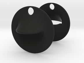 Obsure Circular Earrings in Black Smooth Versatile Plastic: Small