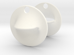 Obsure Circular Earrings in White Smooth Versatile Plastic: Small