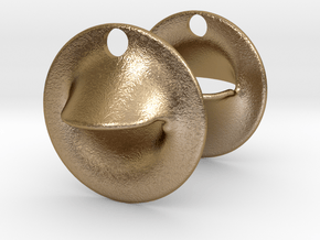 Obsure Circular Earrings in Polished Gold Steel