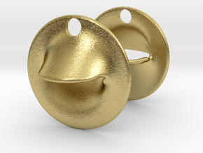 Obsure Circular Earrings in Natural Brass: Small