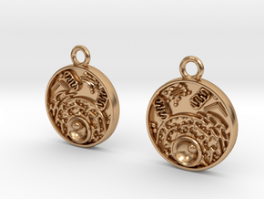 Animal Cell Earrings - Science Jewelry in Polished Bronze