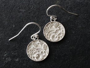 Animal Cell Earrings - Science Jewelry in Polished Silver