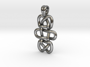 Dual knot [pendant] in Polished Silver