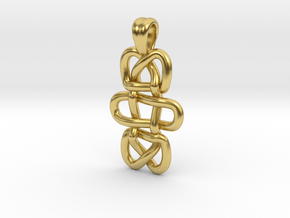 Dual knot [pendant] in Polished Brass