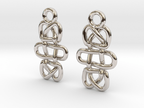 Dual knot [earrings] in Rhodium Plated Brass