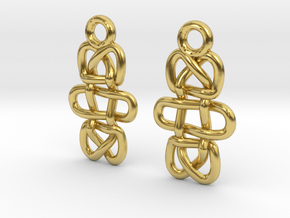 Dual knot [earrings] in Polished Brass