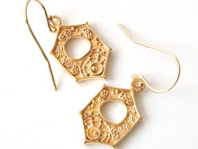 Plant Cell Earrings - Science Jewelry in 14k Gold Plated Brass