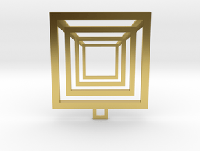 Perspective earring in Polished Brass