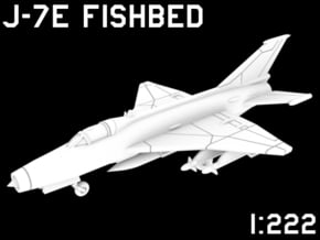 1:222 Scale J-7E Fishbed (Loaded, Deployed) in White Natural Versatile Plastic