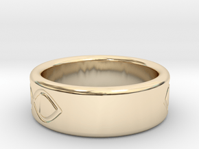  Comfy, infinity-pattern wide 3D-printed ring in 14K Yellow Gold: 7.25 / 54.625