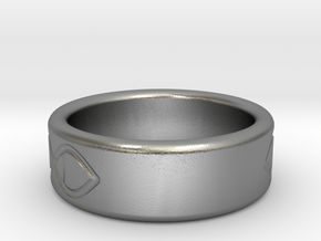  Comfy, infinity-pattern wide 3D-printed ring in Natural Silver: 7.25 / 54.625