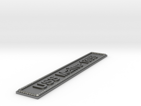 Nameplate USS Maine 1898 in Natural Silver