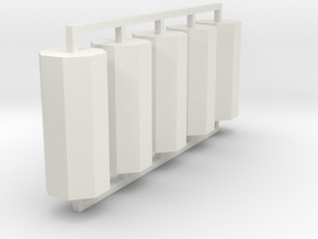 10-Tonnen Stahlbramme 8-eckig 5er Set 1:120 in White Natural Versatile Plastic