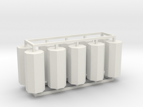 10-Tonnen Stahlbramme 8-eckig 10er Set 1:120 in White Natural Versatile Plastic