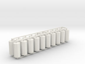 10-Tonnen Stahlbramme 8-eckig 20er Set 1:120 in White Natural Versatile Plastic