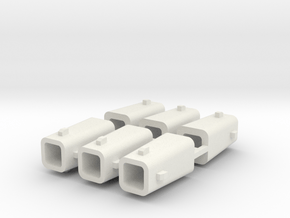 Stahlkokille 4 Zapfen quadratisch 6er Set 1:120 in White Natural Versatile Plastic