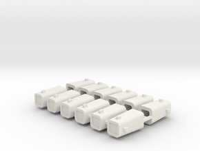 Stahlkokille 4 Zapfen quadratisch mit Guß 12er Set in White Natural Versatile Plastic