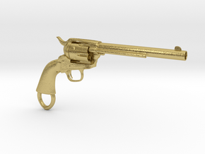Colt Single Action Army Revolver Keychain in Natural Brass