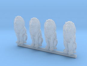 Lion Statues for small scale scenes. in Tan Fine Detail Plastic