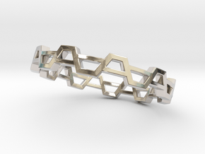 Trapezoid Ring in Rhodium Plated Brass
