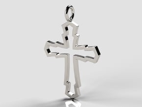 Open Celtic Cross Pendant in Polished Silver
