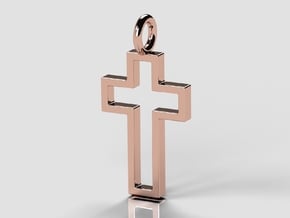 Open Cross Pendant in 14k Rose Gold