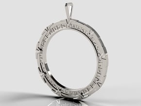 Stargate Pendant in Polished Silver: Large