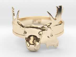 Moose Ring in 14k Gold Plated Brass