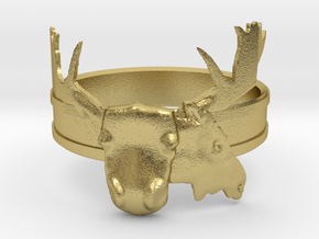 Moose Ring in Natural Brass