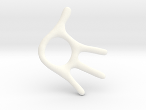Little Hand Pendant in White Smooth Versatile Plastic
