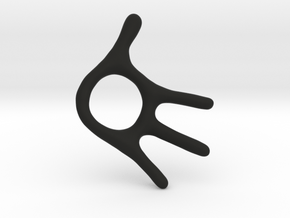 Little Hand Pendant in Black Smooth Versatile Plastic