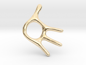 Little Hand Pendant in 14k Gold Plated Brass