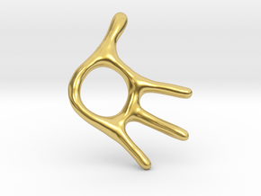 Little Hand Pendant in Polished Brass