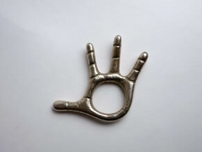 Little Hand w/ Digit Lines in Polished Bronzed-Silver Steel