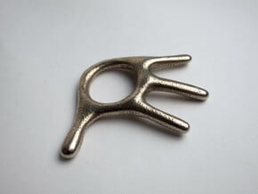 Little Hand Pendant in Polished Bronzed-Silver Steel