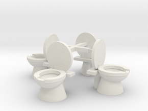 HO/OO BR Mk1 Toilet set of 4 in White Natural Versatile Plastic