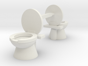HO/OO Standard Toilet set of 2 in White Natural Versatile Plastic