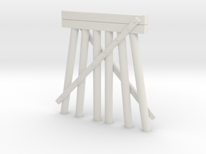 Part E Deck Trestle HO (1:87) Modular Six Piles in White Natural Versatile Plastic