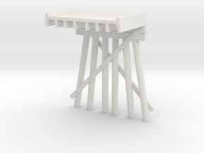 Part D Deck Trestle HO (1:87) Modular Six Piles in White Natural Versatile Plastic
